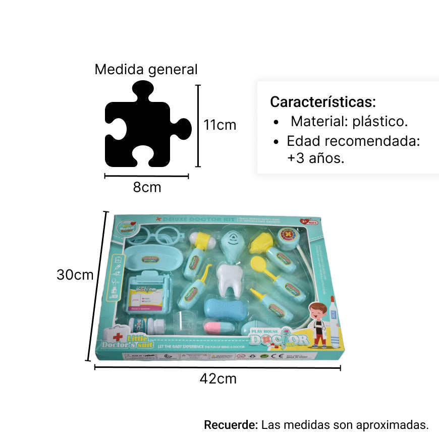 set doctor kit juguete medico para niños dim:42x30x4cm