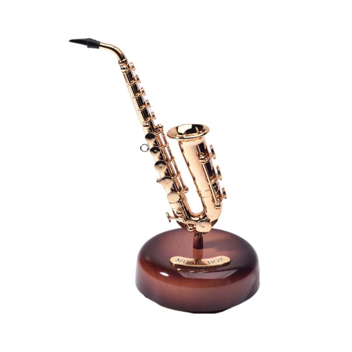caja musical saxofon en plastico dim:9.2*13*20cm