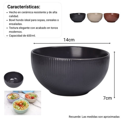 PLATO CERAMICA 600ML DIM:14x7CM