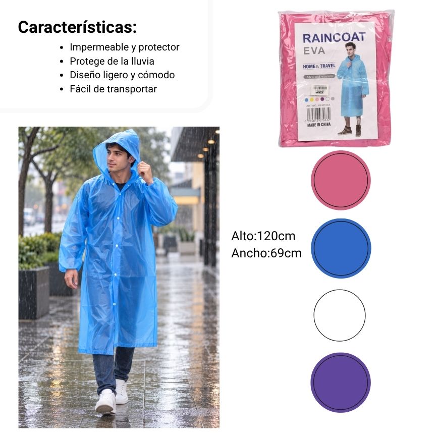 impermeable dim: 120x69cm