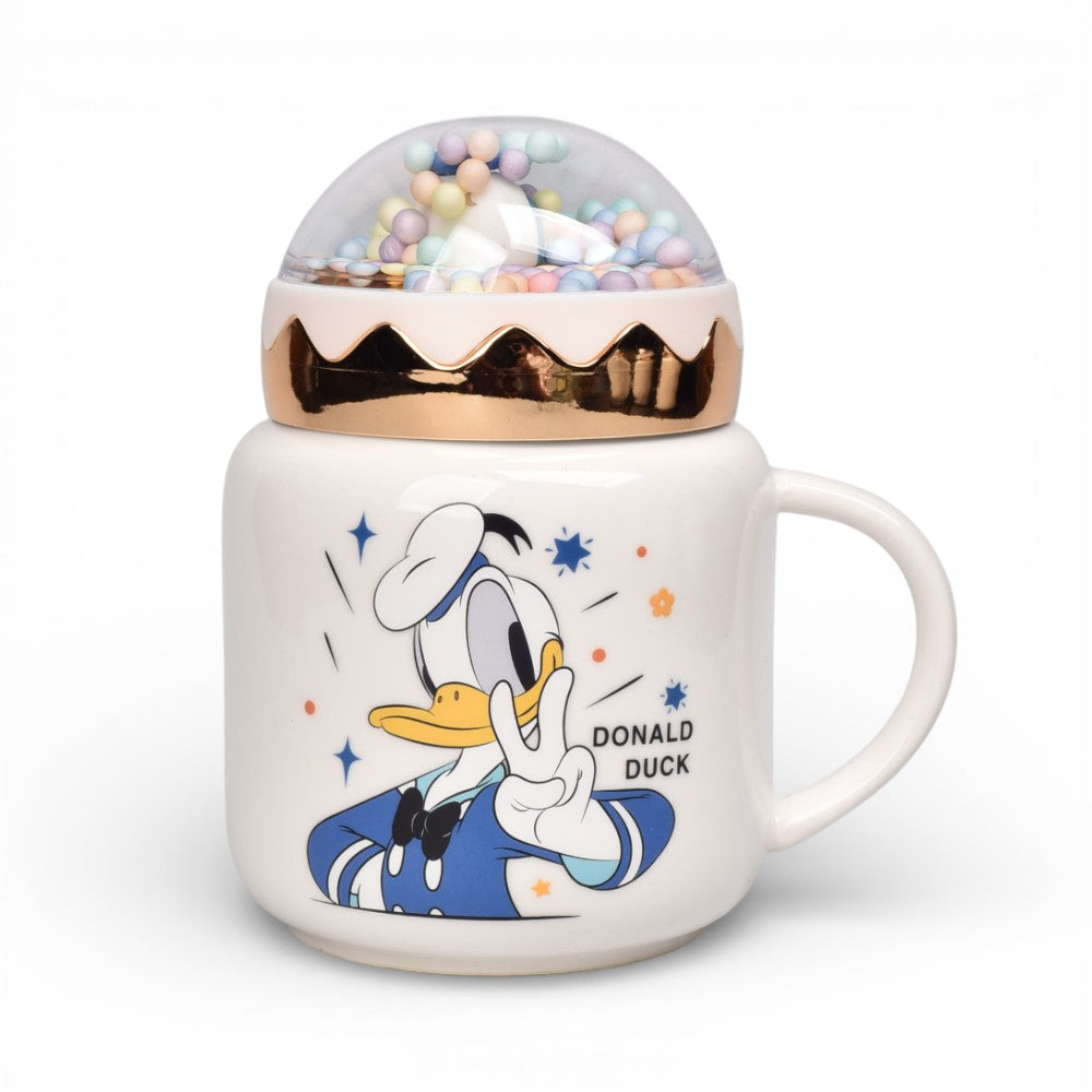 mug pocillo ceramica personaje con tapa 430ml dim:9x9x13
