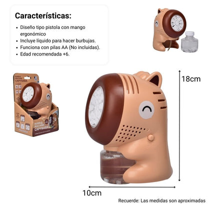 JUGUETE PISTOLA DE BURBUJA DISEÑO CAPYBARA DIM:10X8X18