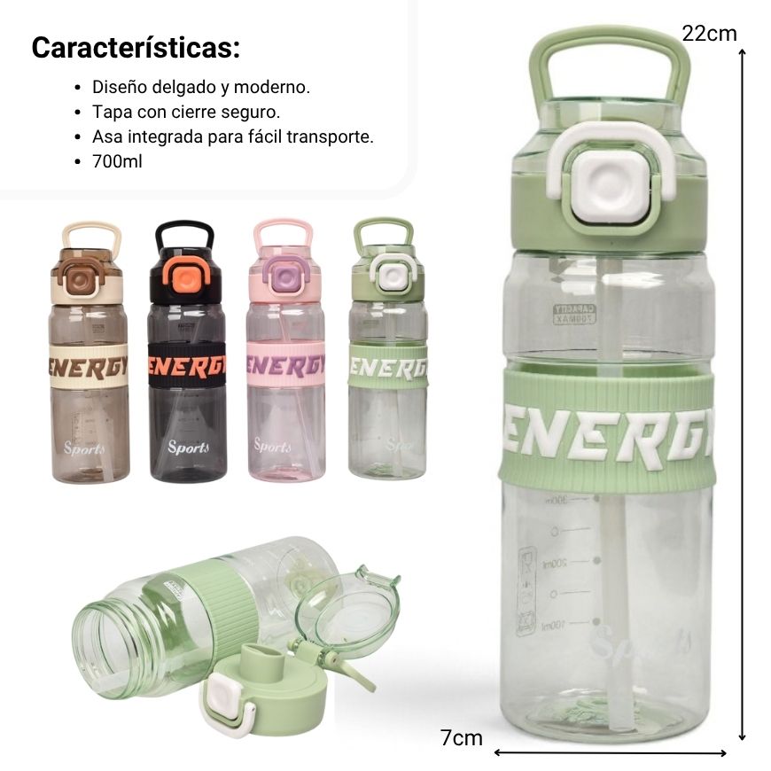 botella de agua 700ml plastico