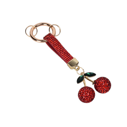 LLAVERO RESINA PLASTICO Y METAL FRUTA CEREZA