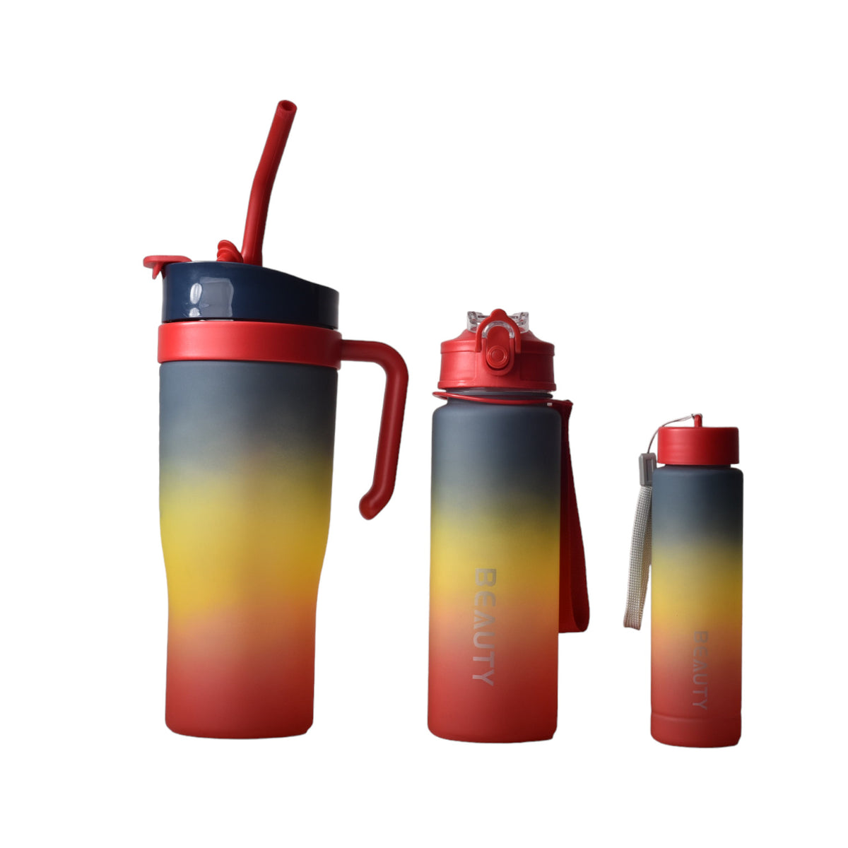 set por 3und botella agua con pitillo