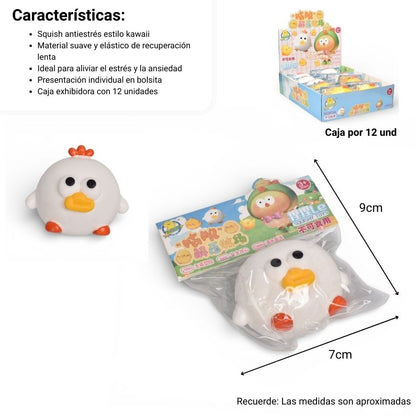 SQUISHY ANTI ESTRÉS POLLO DIM:9X7X5