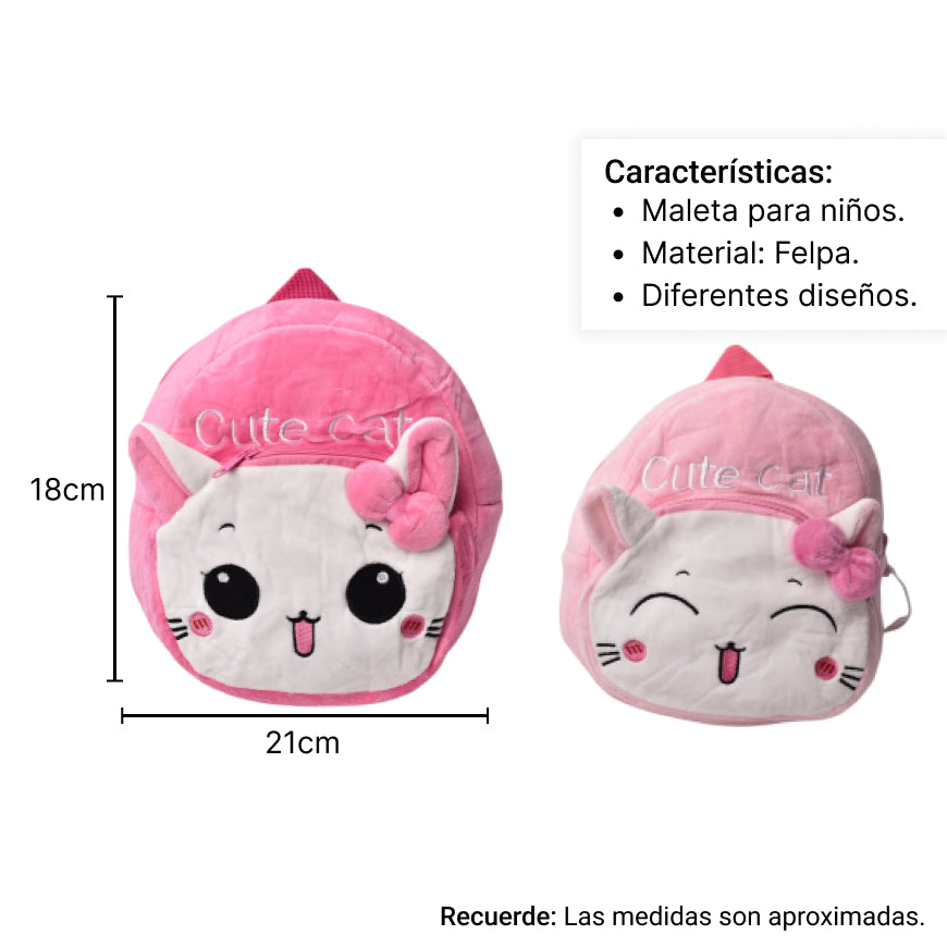 bolso cartera de niña en peluche gato
