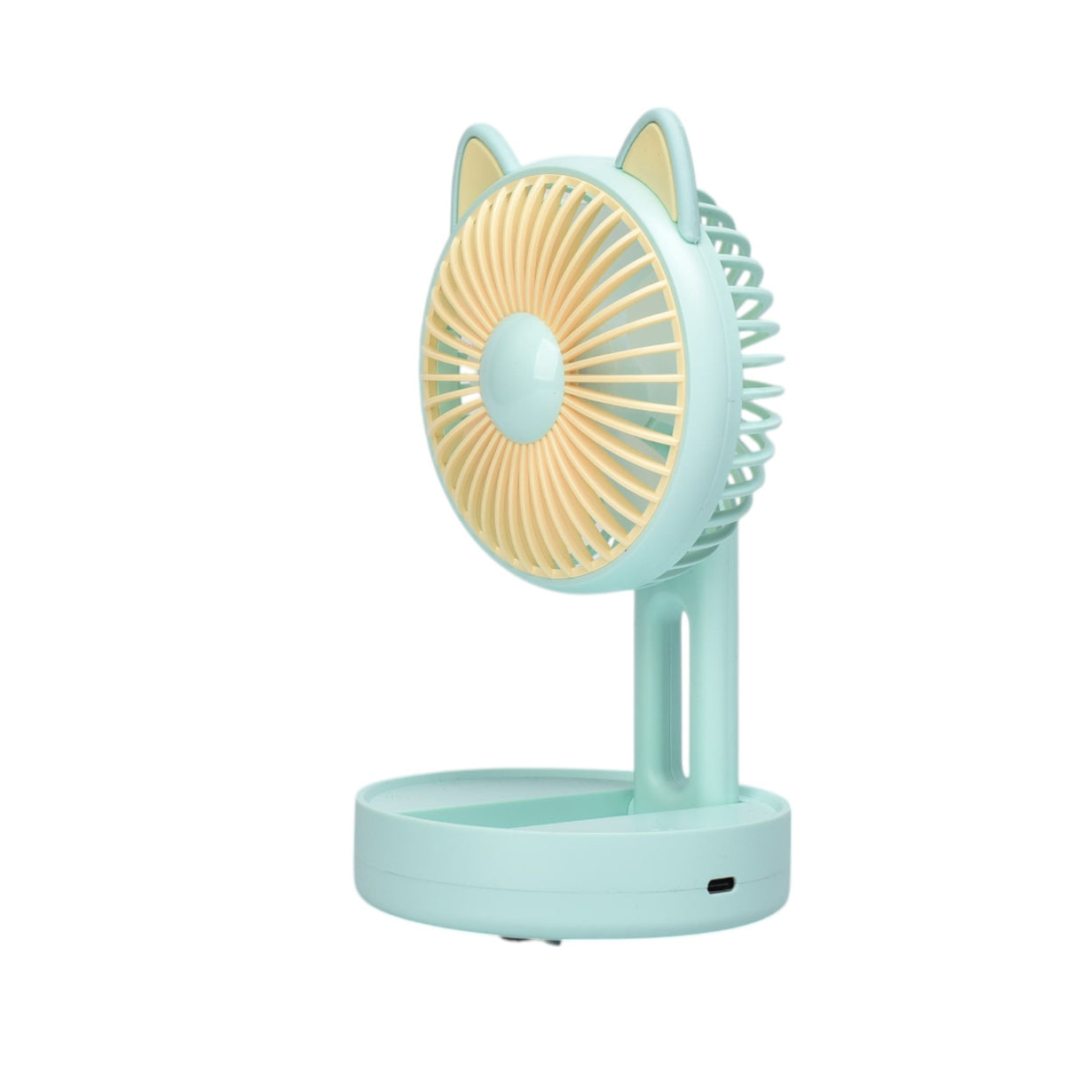 ventilador redondo con orejas plastico recargable dim:17x10x6