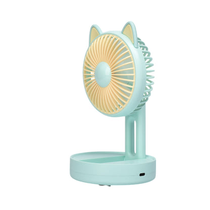 VENTILADOR REDONDO CON OREJAS PLASTICO RECARGABLE DIM:17X10X6