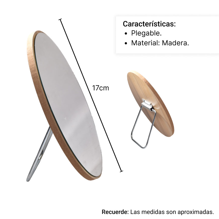 espejo tocador madera ovalado