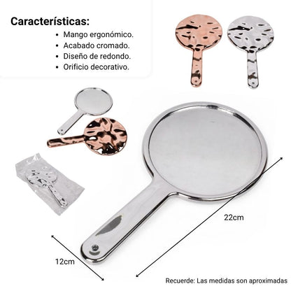 ESPEJO DE MANO PLASTICO DIM: 12X21