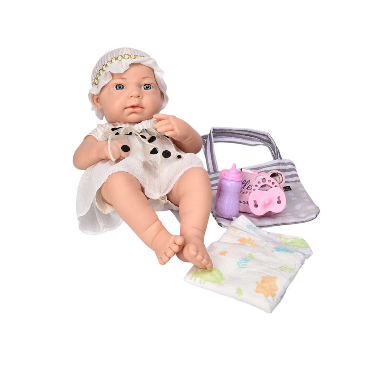 juguete bebe muñeca de caucho realista con accesorios dim:38x19x22