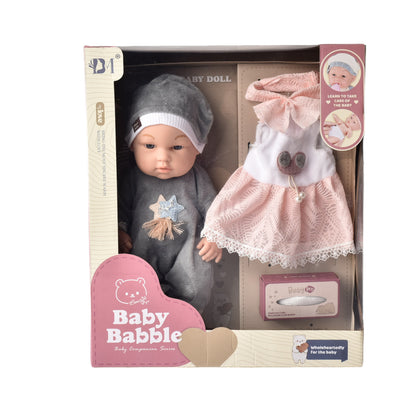 JUGUETE BEBE MUÑECA DE CAUCHO REALISTA CON ACCESORIOS