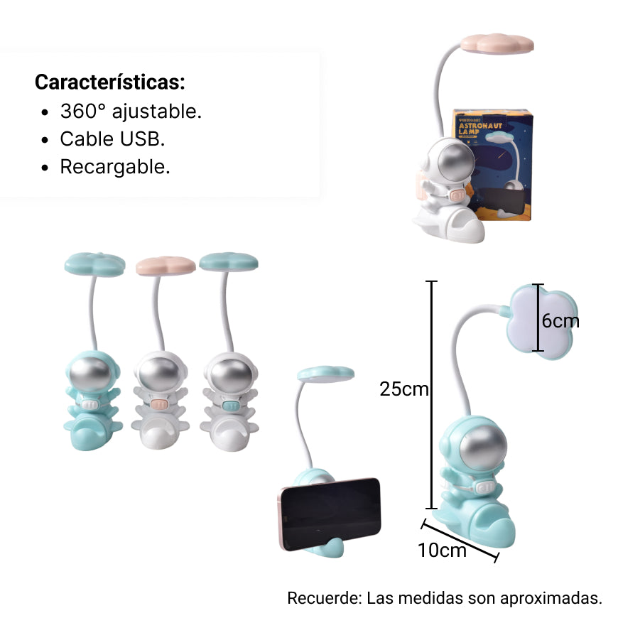 lampara led recargable dim:10x6x28