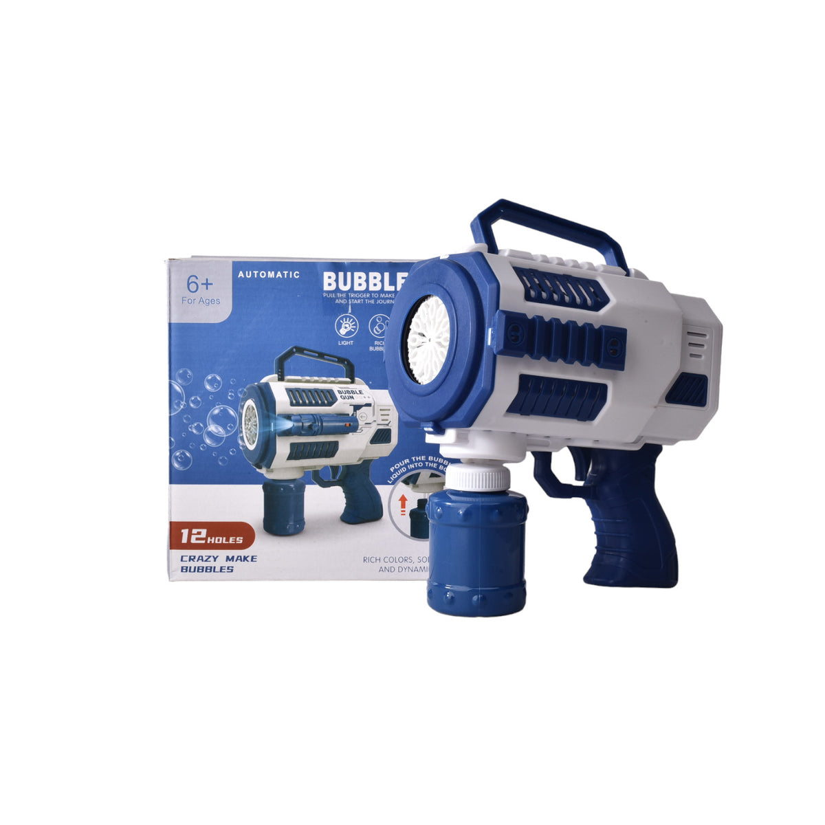 pistola de burbujas niños azul y rosada