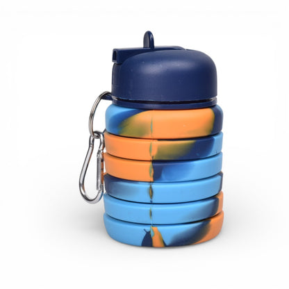BOTELLA DE AGUA PLEGABLE 550ML SILICONA VARIOS COLORES