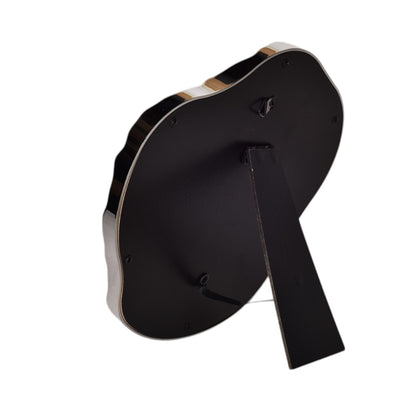 ESPEJO VIDRIO PLASTICO PLATEADO DISEÑO ELEGANTE DIM:21X22X2