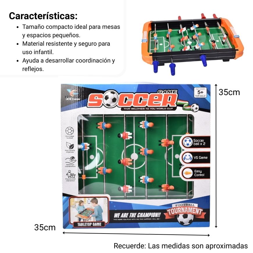 juguete futbolin de mesa para niños dim:36x35x6