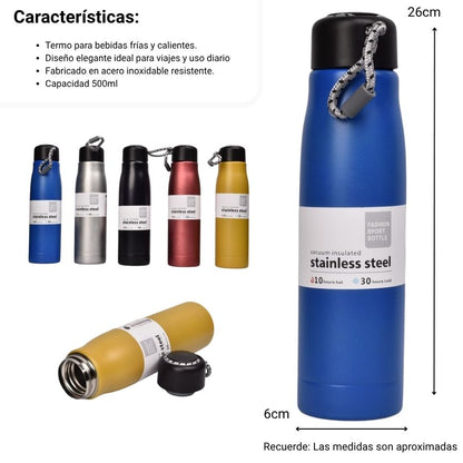 TERMO ACERO INOXIDABLE 500ML DIM: 6X6X25