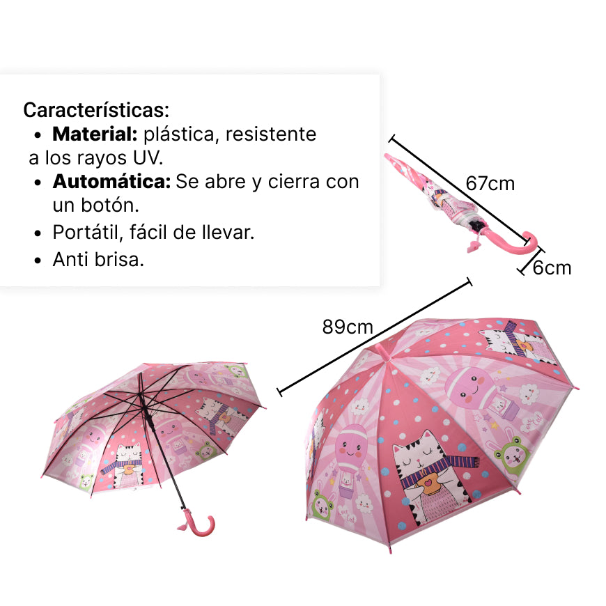 sombrilla manual para niños con silbato