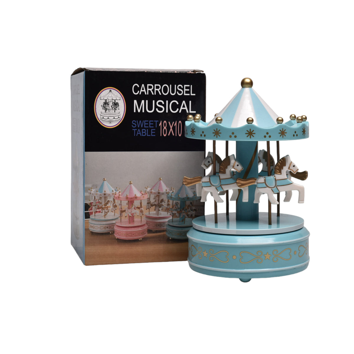 caja de musica en forma de carrusel