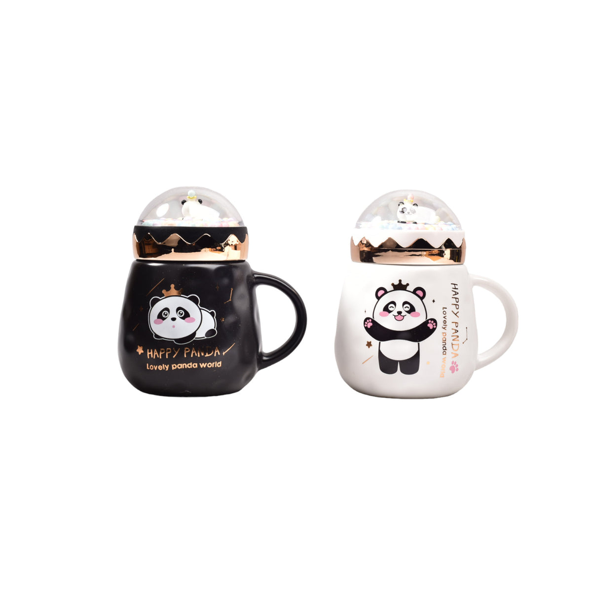 mug pocillo ceramica de panda con tapa