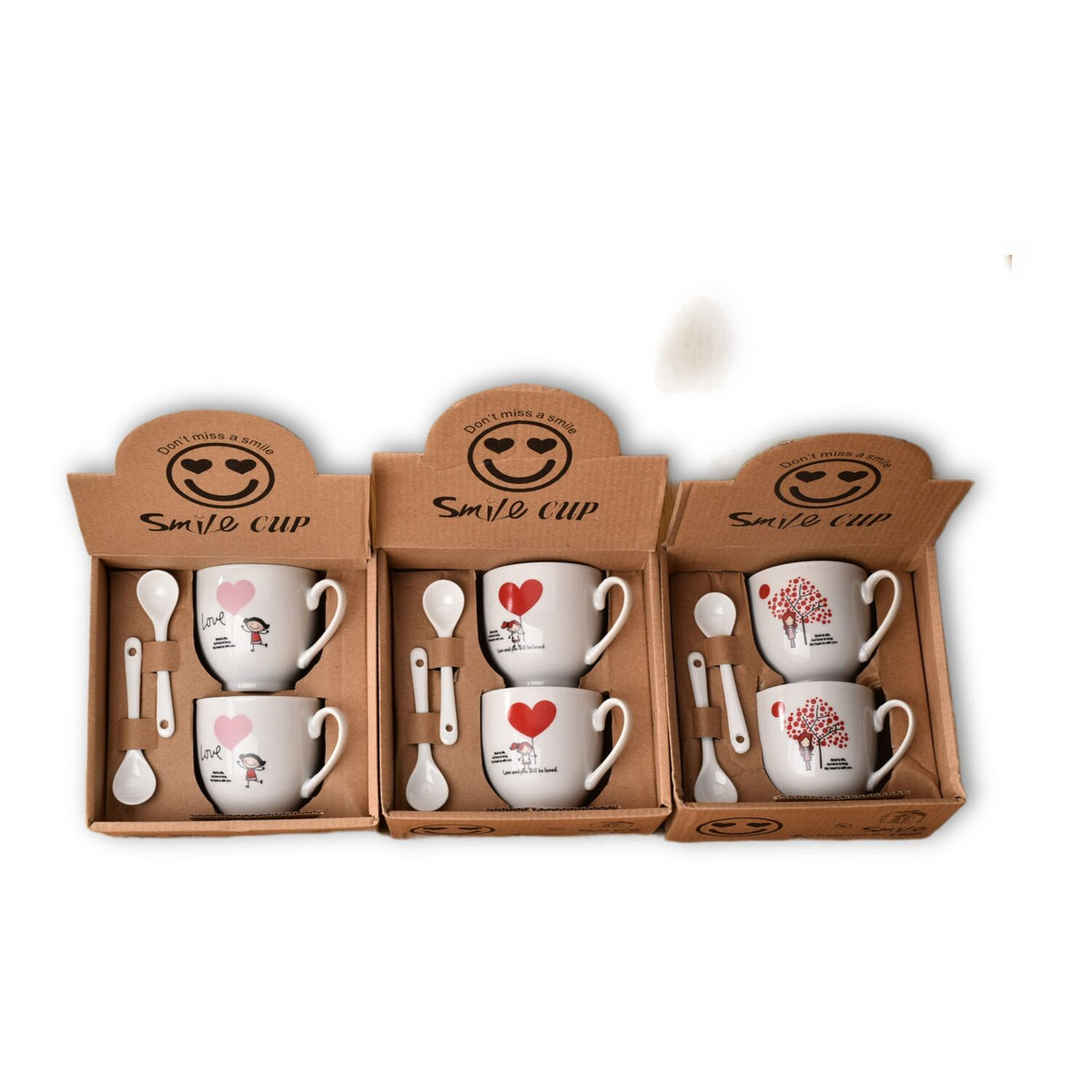 pocillos con cucharas set 2pcs ceramica dim:5.6*5.5cm