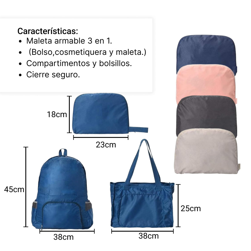 maleta de colores diferentes estilos  pequeña