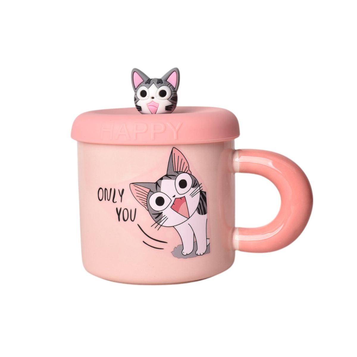 mug pocillo ceramica diseño de gatos con tapa