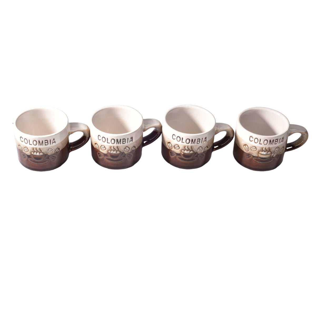 set 4pcs pocillos con base ceramica mediano