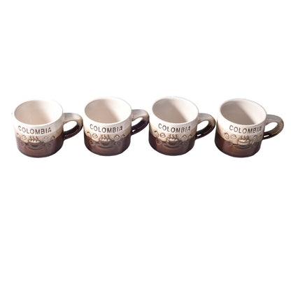 SET 4PCS POCILLOS CON BASE CERAMICA MEDIANO