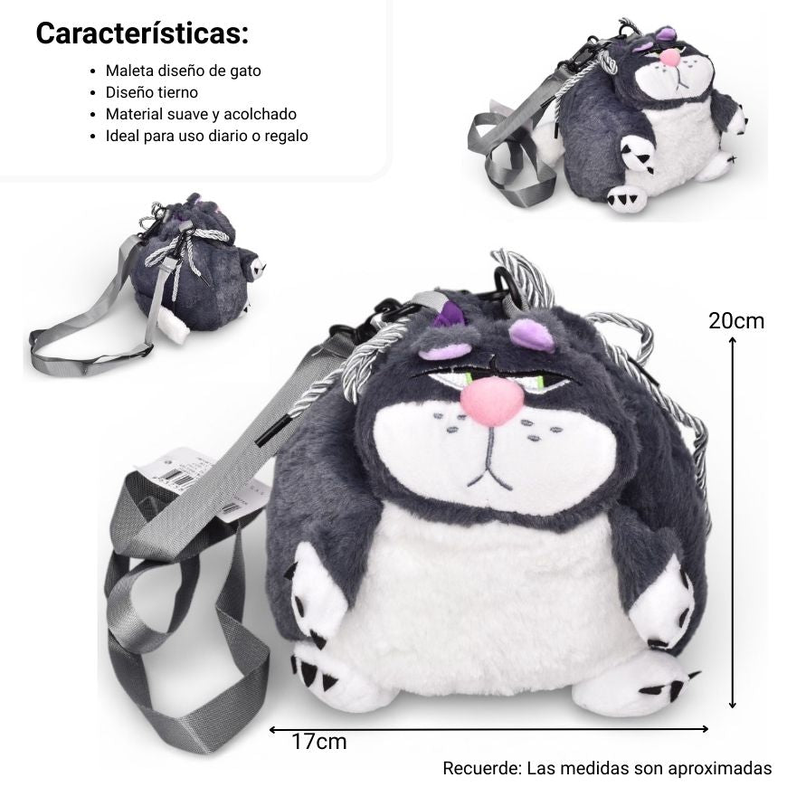 bolso cartera personaje poliester peluche dim:18x16x10