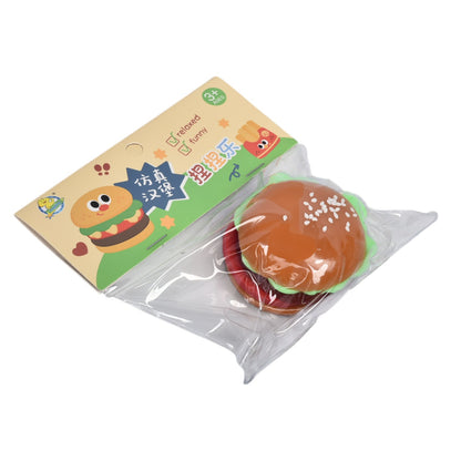 JUGUETE ANTI ESTRES PLASTICO FORMA HAMBURGUESA DIM:13X15X3CM