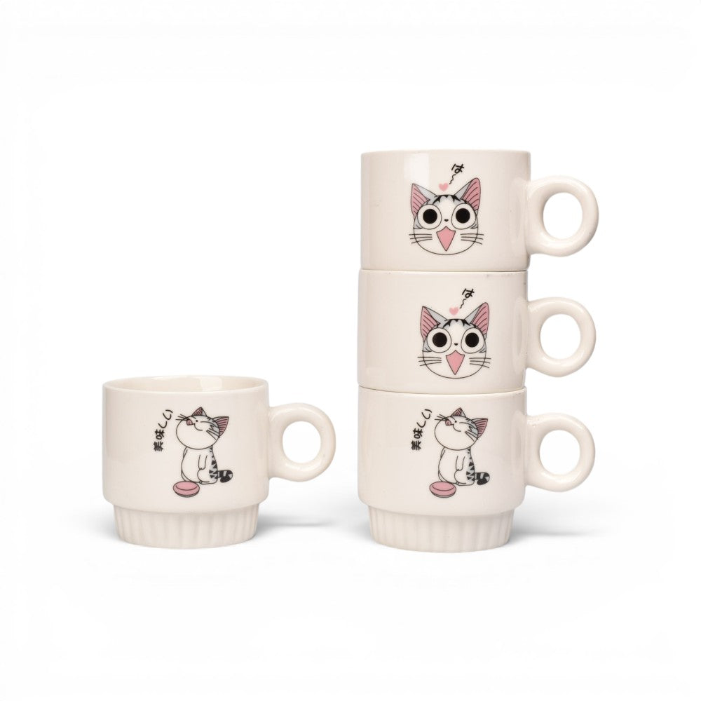 pocillo set 4pcs ceramica con base dim:26x9cm