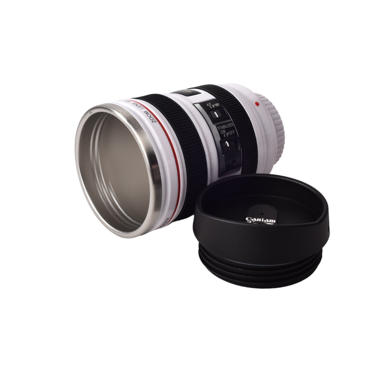 termo metalico 400ml vaso blanco forma lente camara