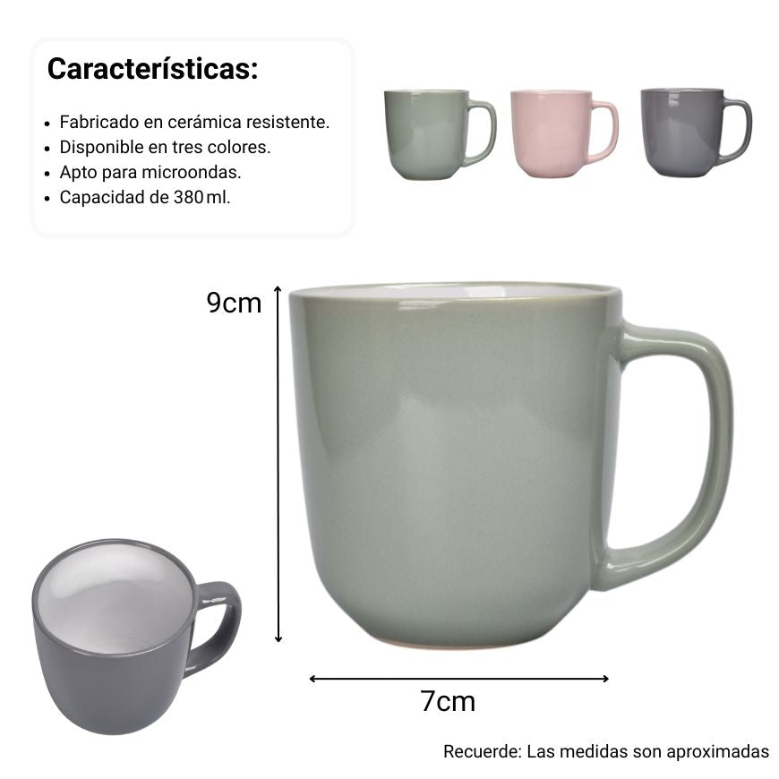 mug pocillo ceramica 380ml dim:7x9cm