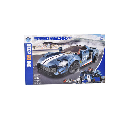 BLOQUES FICHAS ARMABLE CARRO Y ROBOT AZUL DIM:38X6X23