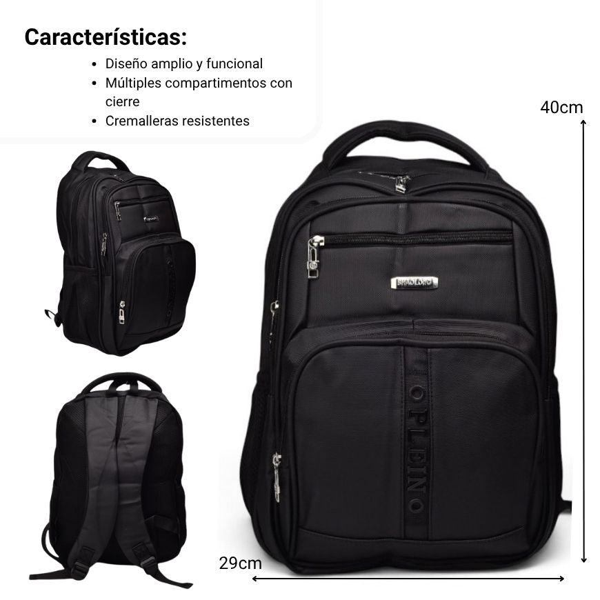 maleta morral poliester dim: 40x30x17cm