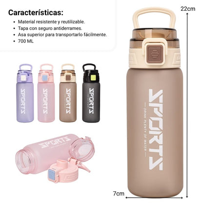 BOTELLA DE AGUA 700ML PLASTICO