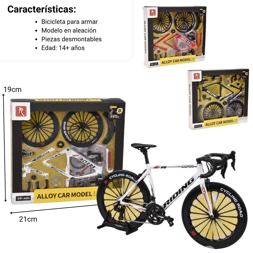 bicicleta armable coleccionable dim: 19.5*3.5*21cm