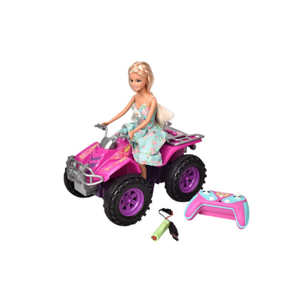 CARRO A CONTROL REMOTO CON MUÑECA DIM: 17 x 27.5x 31 cm