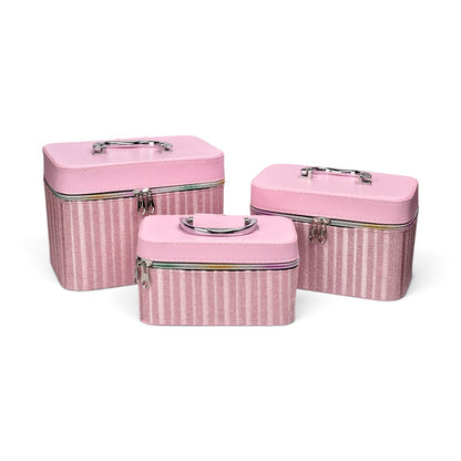 COSMETIQUERA NECESER X3 UND CUERO SINTETICO DIM:23x15x16.5CM