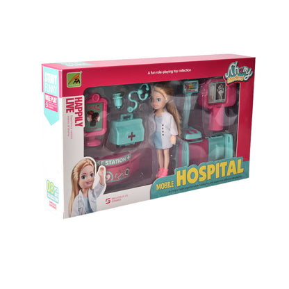 JUGUETE MUÑECA DOCTORA EN PLASTICO CON ACCESORIOS