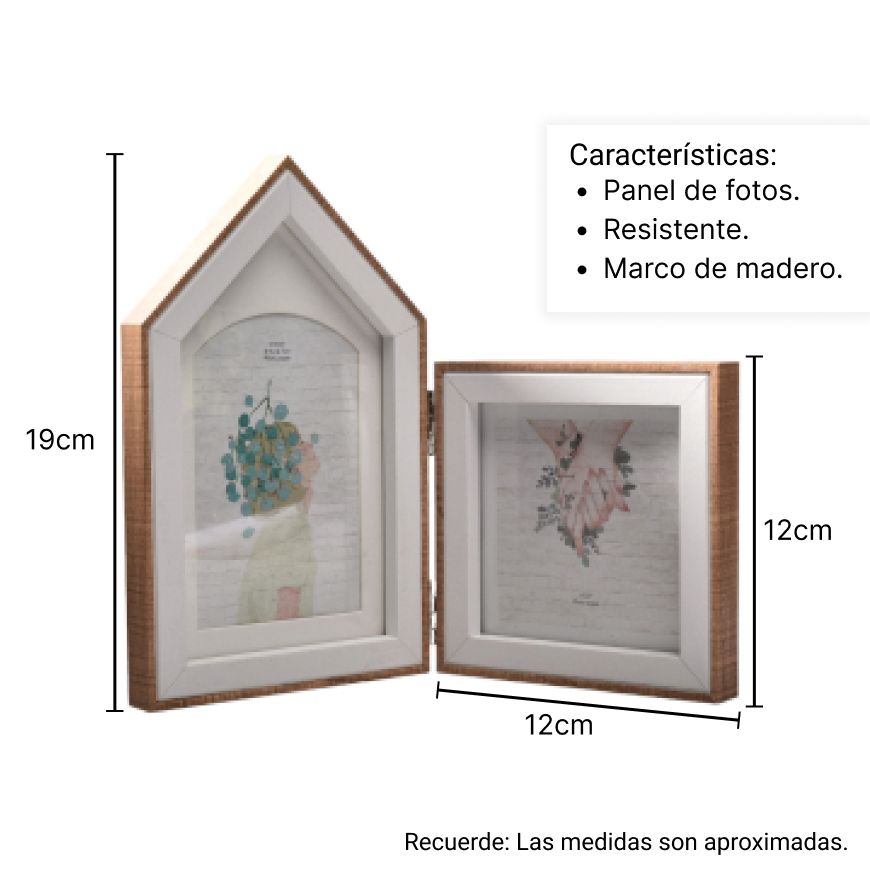 portaretrato en marco de madera dim: 24x19