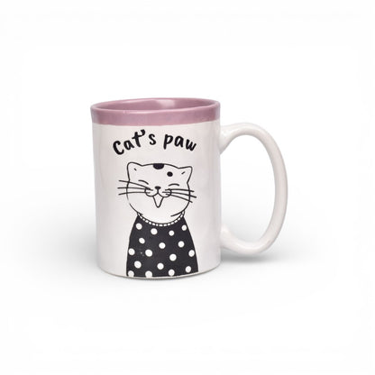 MUG POCILLO CERAMICA FONDO BLANCO ESTAMPADO 550ML DIM: 9X9X11