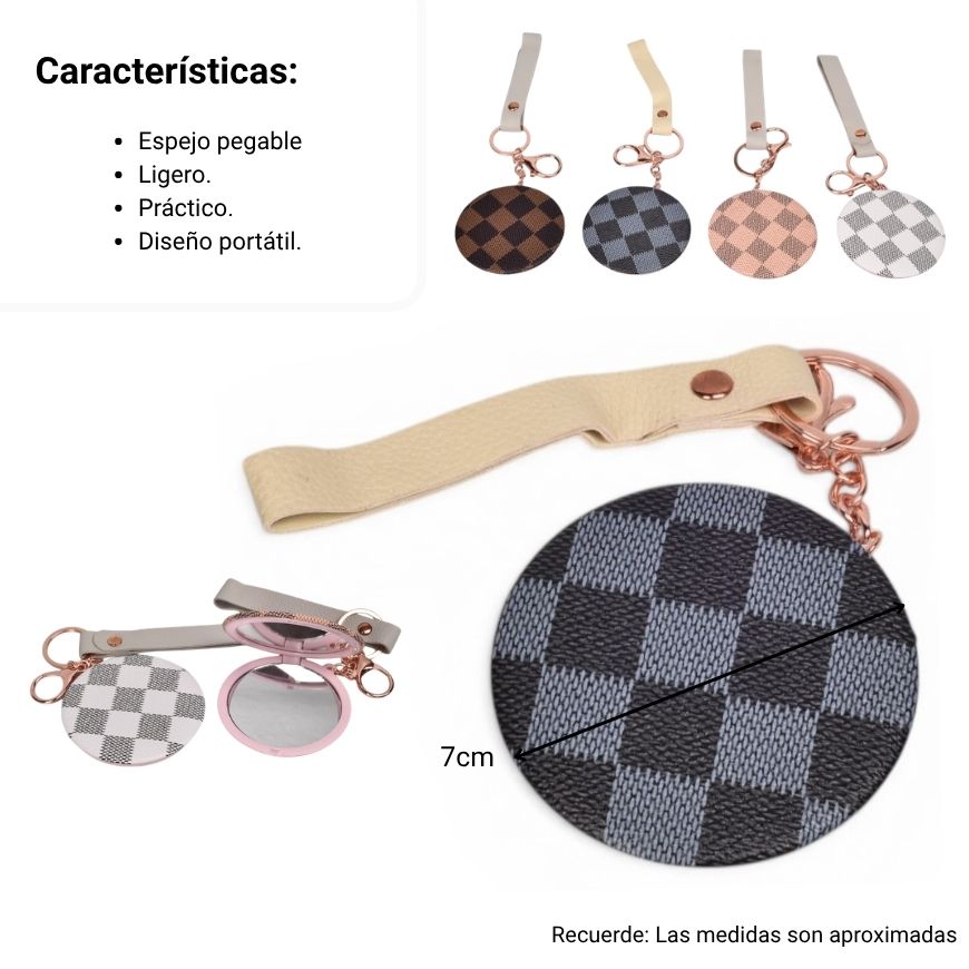 espejo redondo pequeño de cartera cuadros