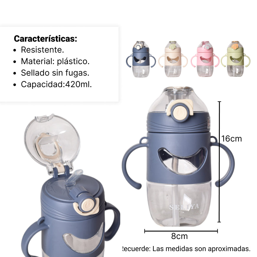 botella de agua 420ml plastico