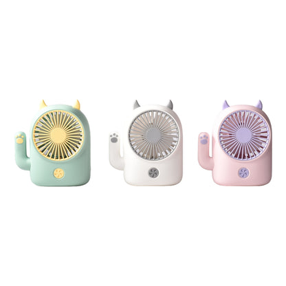 VENTILADOR FORMA DE GATO RECARGABLE PLASTICO CON CABLE USB