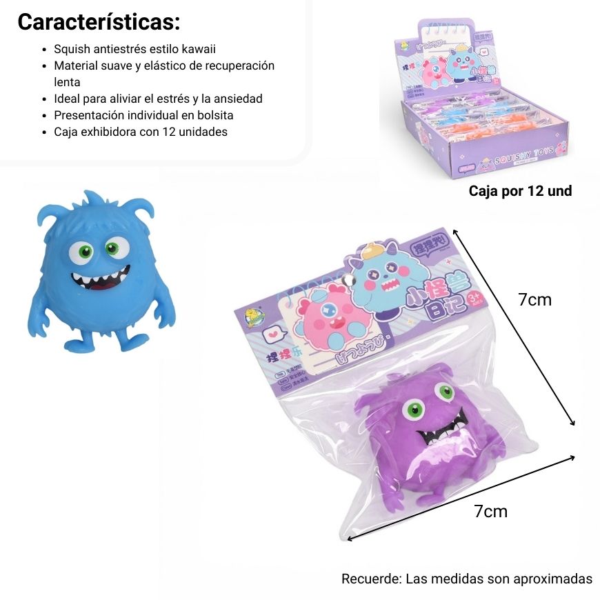 squishy anti estrés monstruo dim:7x7x4