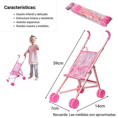 JUGUETE COCHE DE BEBE METAL POLIESTER DIM:14X7X59